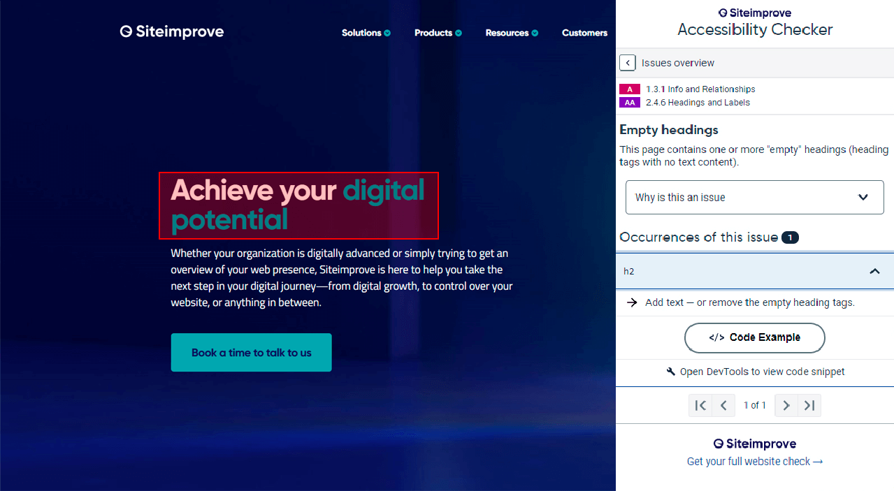 Zrzut ekranu programu accessibility extension