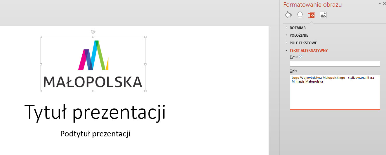 Ekran programu Power Point