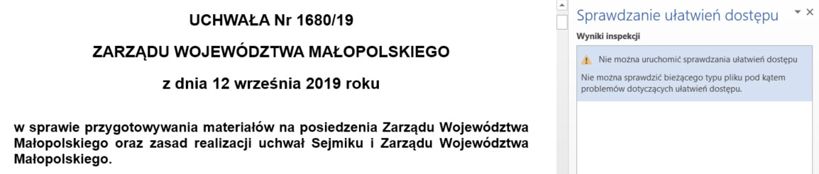 Sprawdzanie ułatwienia dostępu w programie Word